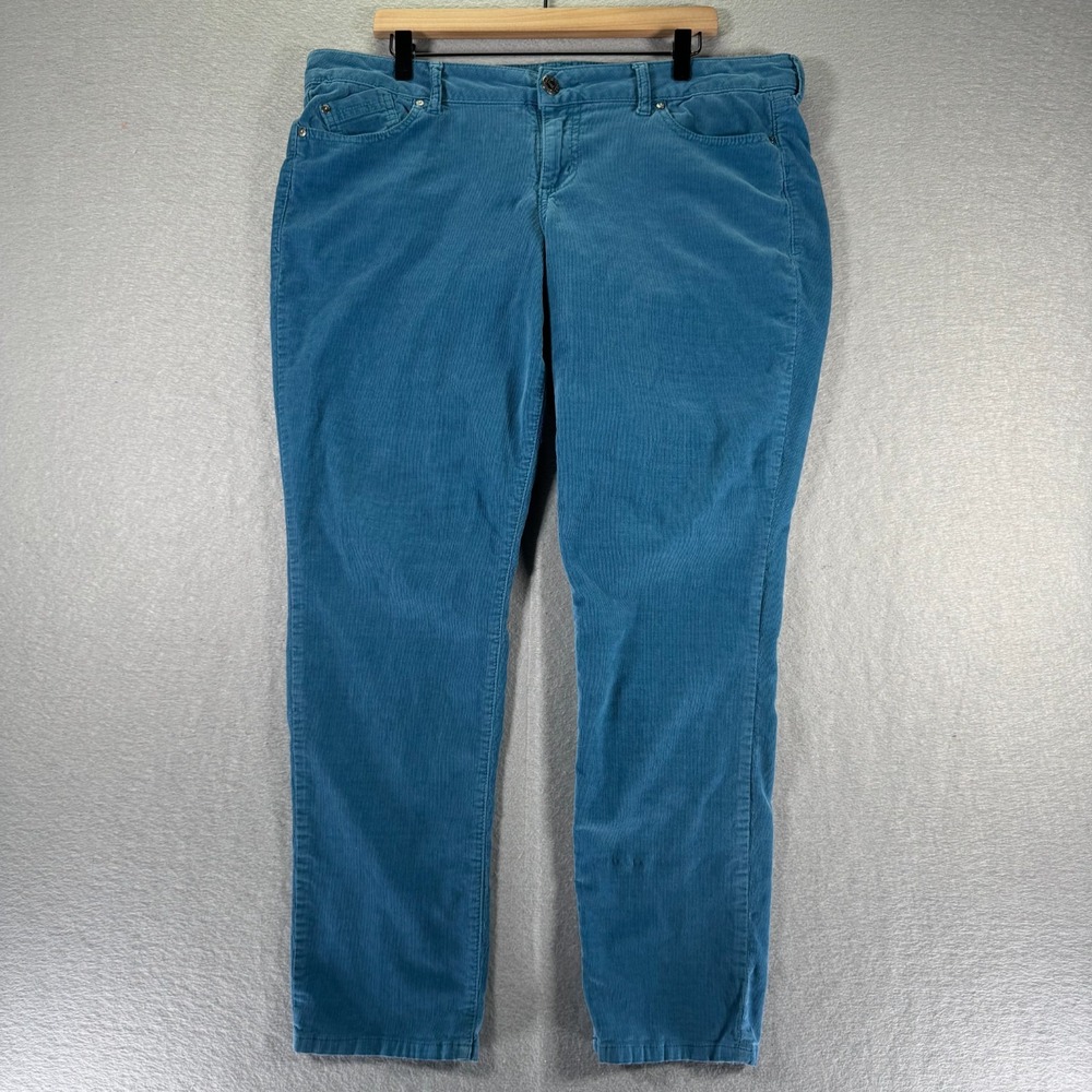 Vintage LEI Ashley‎ Low Rise Corduroy Skinny Jeans Womens 17 Blue Comfort Y2K